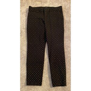 Gap Slim City Crop Pants Black White Star Print Size 6